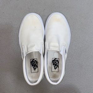white slip on vans